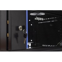 Rack mural 6U 1C 600 x 450 negro detalle puerta