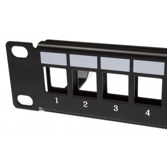 Patch panel rack 1U vacio 24 puertos slim UTP detalle modulo