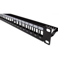 Patch panel rack 1U vacio 24 puertos slim UTP Lapara Networking