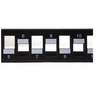 Patch panel rack 1U vacio 24 puertos UTP detalle modulos