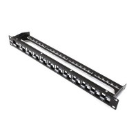 Patch panel rack 1U vacio 24 puertos UTP Lapara Networking