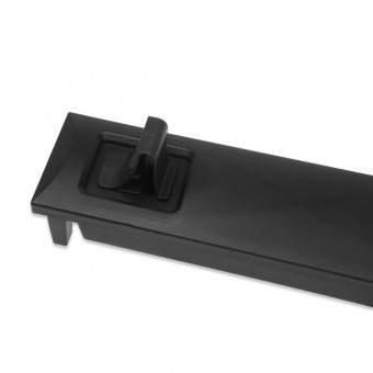 Tapa carátula ciega 1U sin tornillos rack 19" (Detalle cierre)