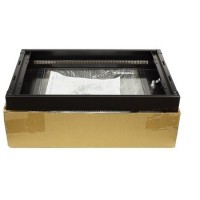 Rack mural  12U 1C 600 x 450 negro Flat Pack Lapara Networking detalle caja abierta
