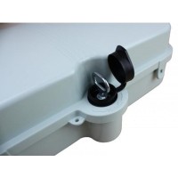 Caja fibra óptica exterior IP-65 para 24 adaptadores SC simplex detalle cerradura