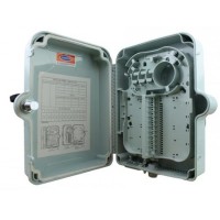 Caja fibra óptica exterior IP-65 para 24 adaptadores SC simplex abierta