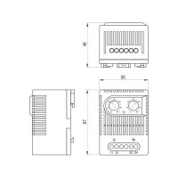 Doble termostato  refrigeración  y calefacción, rack 19", esquema Doble termostato  refrigeración  y calefacción, rack 19", esquema