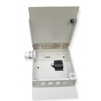 Caja mural metálica fibra óptica para 4 SC simplex / LC dúplex abierta