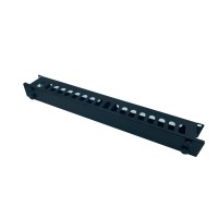 Panel pasacables rack  1U con tapa (Vista lateral)