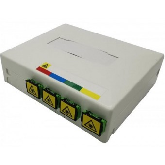 Caja fibra óptica de plástico para carril DIN 4 SC Simplex