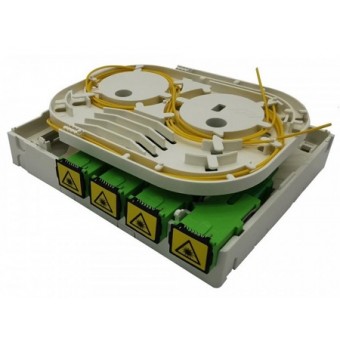 Caja fibra óptica de plástico para carril DIN 4 SC Simplex