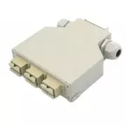 Caja fibra óptica metálica para carril DIN 6 SC Dúplex conectores morados