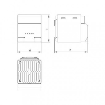 Termoventilador, resistencia calefactora 150W Carril DIN plano