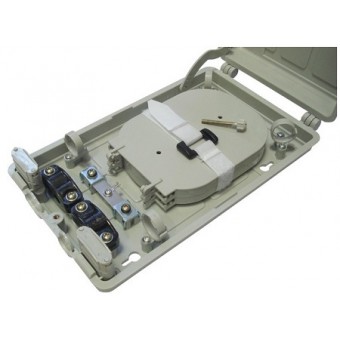 Caja empalme de fibra óptica para 24 fusiones FTTH abierta