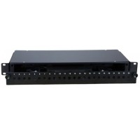 Bandeja extraíble 19" fibra óptica para 24 ST simplex vista frontal