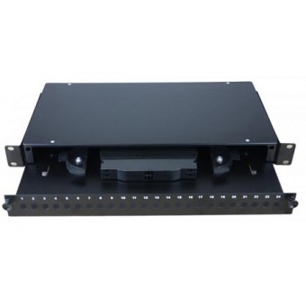 Bandeja extraíble 19" fibra óptica para 24 ST simplex abierto