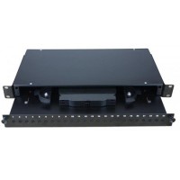 Bandeja extraíble 19" fibra óptica para 24 ST simplex abierto