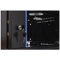 Rack mural 15U 1C 600 x 450 negro Flat Pack detalle puerta