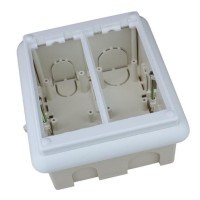 Caja para pared empotrar 2 X Rj45 Keystone con 2 x Schuko blancos detalle interior