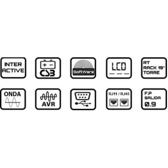 Sai 2000VA Online LCD Lapara iconos Sai 2000VA Online LCD Lapara iconos