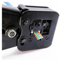 Herramienta crimpadora para RJ45 Pasante EZ ( Detalle cables)