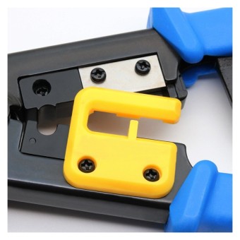 Herramienta crimpadora para RJ45 Pasante EZ ( Detalle aplanador)