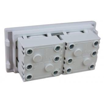 Caja para pared empotrar con 4 x Schuko blancos detalle schukos