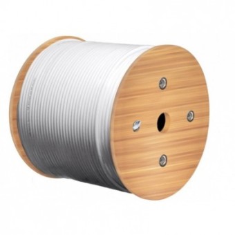 Bobina cable Cat6 FTP 305m blanco vista lateral