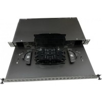 Bandeja fibra óptica extraíble 19" para 24 SC simplex / LC dúplex (casetes)