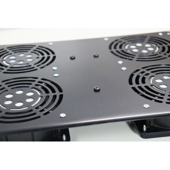 Ventilación para rack 19" cuatro ventiladores y termostato.