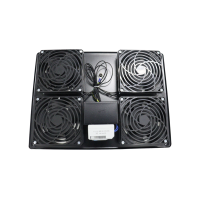 Ventilación sobre techo para rack 19" cuatro ventiladores y termostato