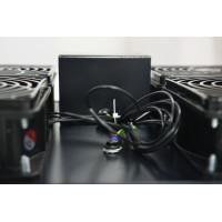 Ventilación sobre techo para rack 19" cuatro ventiladores y termostato.