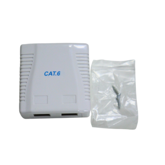 Roseta de superficie 2 X RJ45 CAT6 UTP con tornillería