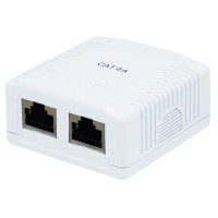 Roseta de superficie 2 X RJ45 CAT6A FTP