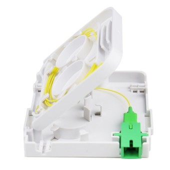 Roseta de fibra óptica para interior/exterior, vista abierta