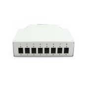 Caja metálica de fibra óptica para carril DIN 8 SC simplex