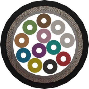 Cable fibra óptica OM3 4 fibras Excel (Vista corte)