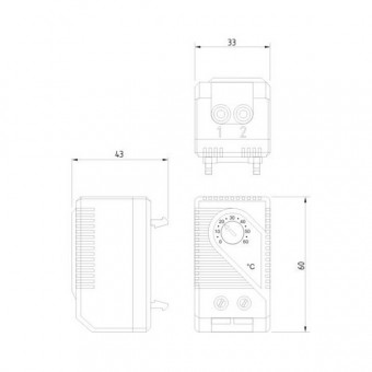 Termostato refrigeración carril DIN, rack 19". Esquema