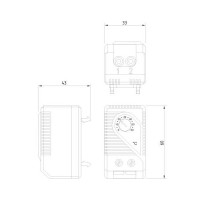 Termostato refrigeración carril DIN, rack 19". Esquema