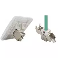 Modulo hembra RJ45 Cat 7 FTP conectado