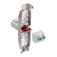 Conector RJ45 Cat6A FTP industrial montaje sin herramientas.
