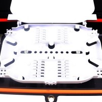 Caja empalme fibra óptica IP-68 para 12 fusiones, vista cassette