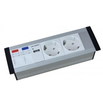 Perfil de empotrar sin tapa 3 mecanismos, lleno