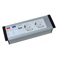 Perfil de empotrar sin tapa 3 mecanismos, lleno