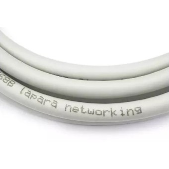 Latiguillo de red 10m Cat 6A S/FTP LSZH CU 26 AWG Gris Lapara Networking, detalle
