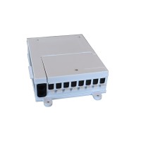 Caja empalme de fibra óptica con splitter PLC 8x1 SC simplex