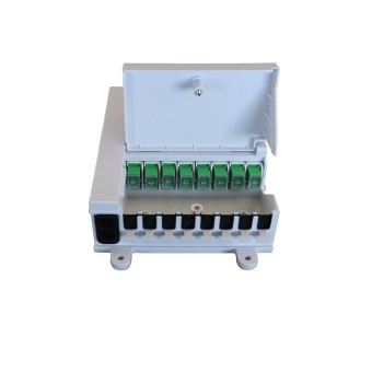 Caja empalme de fibra óptica con splitter PLC 8x1 SC (interior)