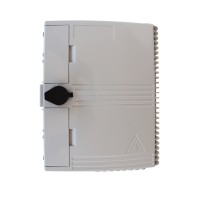 Caja exterior de fibra óptica IP-65 16 acometidas (vista frontal)