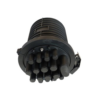 Caja empalme torpedo fibra óptica IP-68 288 fusiones vista lateral