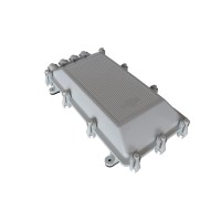 Caja empalme de fibra óptica exterior IP68 para 256 fusiones (Vista lateral)