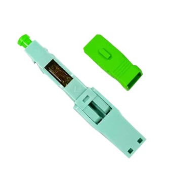 Conector rápido fibra óptica monomodo SC/APC, vista detalle